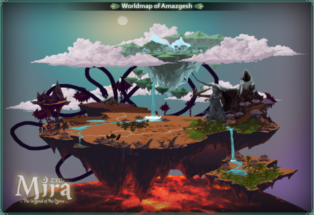 World view of Amazgesh, the setting of Mira and the Legend of the Djinns video game.